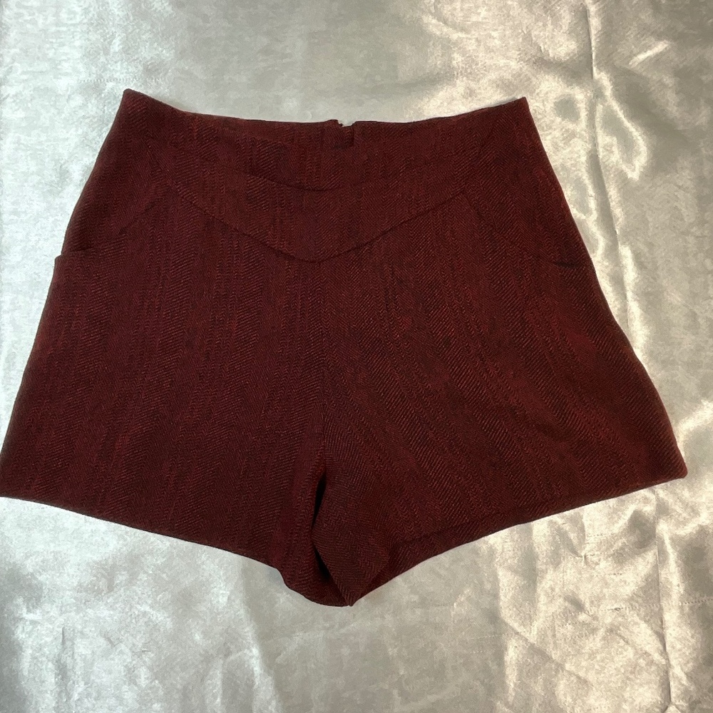 Walter Baker W18 Women’s Burgundy High Waist Shorts M Dressy Party Retro Chic